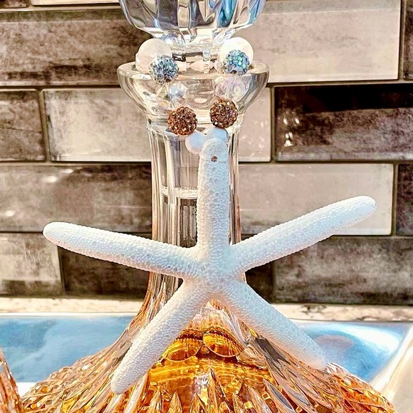 Starfish Ornament with Crystal Beaded Loop Hanger - Picture 2 of 3